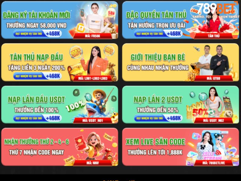 Các gói khuyến mãi 789BET dành riêng cho tân thủ