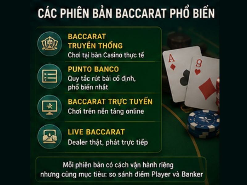 Các Phiên Bản Baccarat Phổ Biến