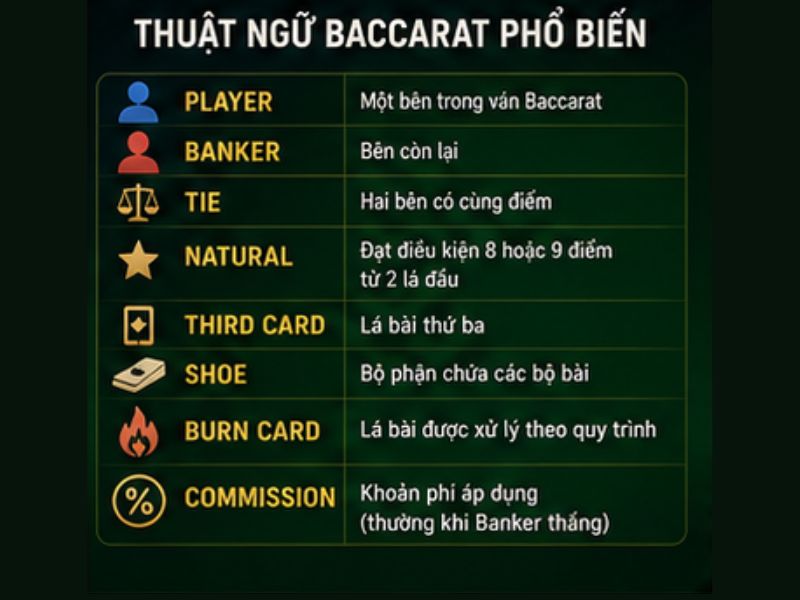 Các Thuật Ngữ Baccarat Online Phổ Biến