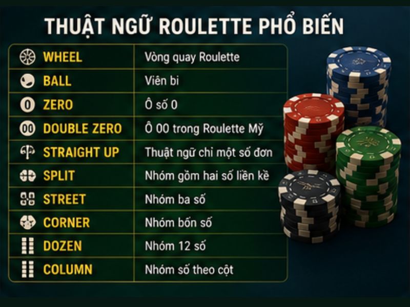 Các Thuật Ngữ Roulette Phổ Biến